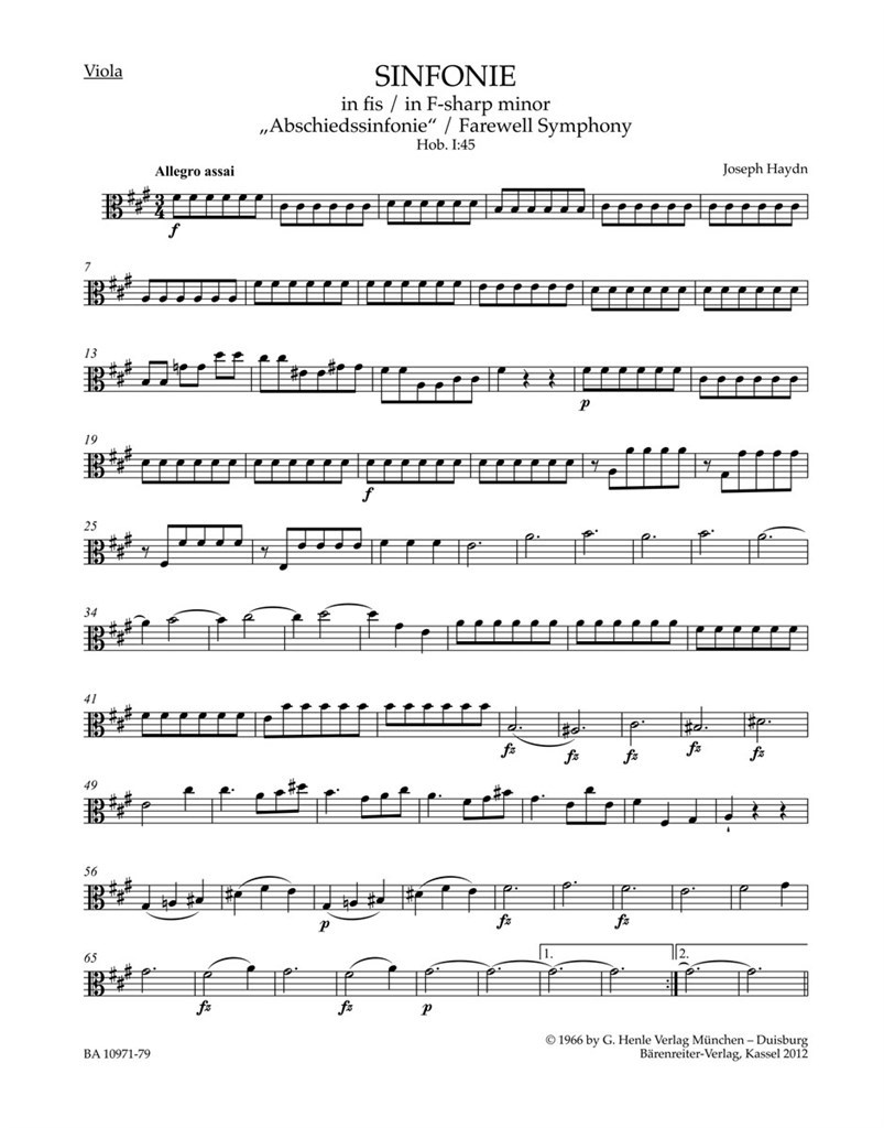 Symphony in F# minor No. 45